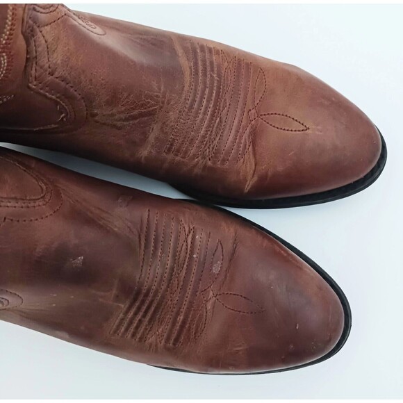 Ariat Heritage Brown Leather Western Cowgirl Boot Embroidered Shaft Sz 6C - Picture 7 of 10